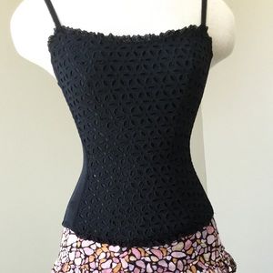 On Gossamer black eyelet bustier